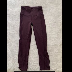 Lululemon Ruched Leg Cropped Leggings